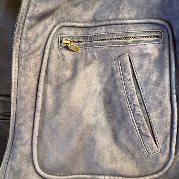 Mixed Blues | Blue Gen Leather Bomber Jacket | M - Picture 11 of 14